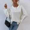 Women's Sweaters Sweater Woman 2023 Autumn/winter O-neck Button Split Long Flare Sleeve Knitting Women Drop MMYZ103196