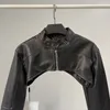 Kadın Ceketleri Yozou PU Chic Vintage Siyah Sahte Deri Fermuar Fermuarı Up Ceket Biker Ceket Kadın Kızlar Kokular Smock Top Kadın High Street Bella Kıyafetler 230922