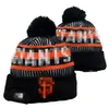 Dev Beanies San Francisco Bobble Hats Beyzbol Top Kapakları 2023-24 Moda Tasarımcı Kova Şapkalı Şapkalı Örgü Sahte Pom Beanie Noel Spor Örgü Şapkası A0