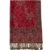 Halsdukar paisley blommor gränser mönster pashmina silkes halsduk sjal wrap filt reversibel bekväm vintage med fransar 70x180 cm 200g 230921