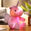 Plüschpuppen 30 cm leuchtende Plüsch-Einhorn-Spielzeuge leuchten LED bunt leuchtende Stofftierpuppe Kinder Weihnachtsgeschenk für Kinder Mädchen 230922