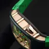 RichasMiers horloge Ys Top Clone Factory Watch Koolstofvezel automatische serie Titanium horloge Rm3701 Damesserie 18k roségoud Keramisch diamant Pmku 37x0 VLND2C06XZQ