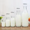Förvaringsflaskor lufttätt lock glasmjölk hög kvalitet retro dryck flaskor mini små burkar hem