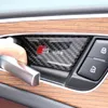4x Carbon Fiber Car Styling Inner Door Handle Bowl Cover Trim -klistermärken Fit för Audi A3 A4 A5 A6 A7 Q3 Q5 Q7 B6 Auto Accessories313f