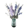 Flores decorativas 86cm toque real delphinium flor ramo de seda artificial casa casamento el decoração flor artificial azul flores