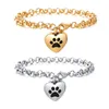 Bangle Drop Graved Heart Pets Paw Urn Armband Heart Charms Memorial Ashes Urn Smycken Makning Keepsak 230922