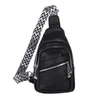 Outdoor Bags Chest Sling Bag Black PU Leather Adjustable Shoulder Strap Multipurpose Easy To Clean Backpack For Travel Daily Use