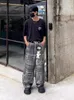 Men's Pants Niche Sketch White As Old Dirty Dyed Straight-Leg Loose Multi-Pocket Japanese Overalls Clothing Street Trend