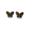 Charm designer fleur à quatre feuilles or 18 carats oeil de tigre pierre VC lettres mini papillon boucles d'oreilles mini coquillages colorés luxe j240S