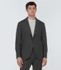 Ternos masculinos terno casaco fino ajuste negócios profissional casual simples commuter superior listra cinza