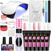 Poudres acryliques liquides Gel vernis à ongles ensemble avec lampe LED UV 54W Poly Kit vernis de construction rapide outils de manucure semi-permanents 231020