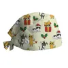 Hundebekleidung Weihnachten Scrubs Caps Santa Claus Print Cap Pet Grooming Agency Arbeitshut Beauty Hats Lab Nursing