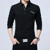 Men's Polos Men Polo Shirt Brand Spring Summer Autumn Mens Casual Fashion Cotton Solid Color Turn Down Long Sleeve Shirts Clothing