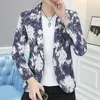 Ternos masculinos hoo 2023 outono impresso blazer juventude camuflagem magro bonito