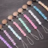 Ny Pacifier Clips Chain Silicone Pärlor Dummy Clip Holder Soother Chains Baby Ting Toys Toys Tugggåvor BPA GRATIS