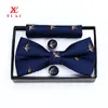 Bow Ties Bow Tie Cufflinks Liten fyrkantig handduk Present Box Set Men's Wedding Bow Tie 230922