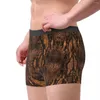 Underpants Brown Snakeskin Underwear Animal Imprimir Boxer Breve Shorts Respirável Personalizado Plus Size Calcinha