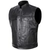 Gilets pour hommes Classique Moto Biker Gilet En Cuir Hommes Véritable Vestes Sans Manches Véritable Cowhide Motorcade 6XL 230921