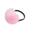 Berets Woman Rex Fur Hang Ear Cover Warm Winter Earmuffs Headwear Muffs Cold Fold Protection Headband