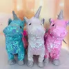 Плюшевые куклы est Cute Sequin Unicorn Электрический ходячий единорог Плюшевые игрушки Мягкая игрушка Электронная музыка Игрушка-единорог для подарка ребенку 230922