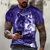 Homens Camisetas 2023 Impressão 3D T-shirt Verão Extra Grande Manga Curta Top Pulôver Moda Roupas de Rua Legal