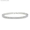 Charme Bracelets Fashioh hip hop 5mm cz tennis bracelet zircon perles hommes bracelet chaînes brin bracelets pour femme pulseiras bijoux argent cristal bracelets Q230922