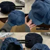 BERETS KOREAS DENIM BERET KVINNOR SPRING OCH Hösten Retro Big Head Circir Cir Cir C C CLOUD HAT Fashion Casual Octonal Painter Cap 230922