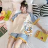 Sexy Pyjamas Sleepwear Lovely Home Suits Sexy Pyjama Night Sleepwear Female Pajamas Set with Shorts Nightie for Ladies M-5XL 230922