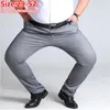 Costumes pour hommes surdimensionné homme d'affaires pantalon de robe droite haute étiré plus taille 52 50 48 46 bureau noir bleu gris pantalon de costume formel