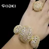 Ensembles de bijoux de mariage GODKI luxe bracelet africain bague mode dubaï mariée pour les femmes brincos para as mulheres 230922