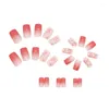 Faux Ongles Rose Fleur Carré Charmant Confortable À Porter Manucure Pour La Décoration Des Doigts Maison Nail DIY