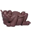 Thé animaux violet sable décoration pour animaux de compagnie grand crapaud doré fait à la main Boutique cérémonie sculpter