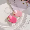 Roze kersenbloesem lief meisje kleine zijclip zijkant schattige haarclip eend snavel pony dunne darm scrunchie