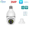 IP -kameror V380 Pro Smart Home Security WiFi CCTV Camera 3MP Två sätt Audio IR Night Vision inomhus Trådlös glödlampa PTZ 230922