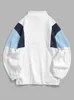 Mens Hoodies Sweatshirts Hoodie For Men Fluffy Polar Fleece York Embroidery Turtleneck Pullover Color Block Dragkedja Svettning 230921