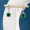 Dangle Earrings Cellacity Emerald Earings For Women Tourmaline Pendant Gemstone Big Drop Cocktail Fine Jewelry Gift