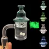 10mm 14mm 18mm Feminino Masculino Quartz Banger Prego com cor verde azul rosa Spinning Carb Cap e Terp Pearl para dab oil rig Bongs304F