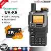 Walkie Talkie UV-K6 Quansheng UV-K58 5W Walkie Talkie UV-K5(8) Radio bidirezionale 50-600 MHz Banda completa di ricezione Tipo C Banda aerea di carica DTMF NOAA HKD230922