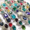 Wedding Rings Bulk lots 30pcs Color Mix Big Crystal Stone Vintage Silver for Women Styles Mens Luxury Antique Zircon 230922