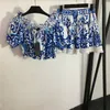 Baskılı Kadın Üstler Etek Elbise Kısa Kollu Tişört Tasarım Dantel Seksi Tees etekler kıyafet