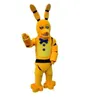 Хэллоуин Высокое качество Five Nights at Freddy's FNAF Игрушка Жуткий желтый кролик Костюм талисмана Мультфильм Необычные платья быстрая доставка Размер для взрослых