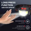 Lâmpadas de cabeça 8 modos Handfress Sensor de movimento Poderoso farol LED Farol de cabeça COB Lanterna Tocha luz de cabeça para pesca Camping HKD230926