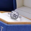 Wedding Rings 100 1CT 2CT 3CT Brilliant Diamond Halo Engagement For Women Girls Promise Gift Sterling Silver Jewelry 230921