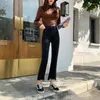 Dżinsowe dżinsy mikro róg proste kobiety 2023 Spring Lato Plus Size Streetwear Denim Pants High talia Odporność moda