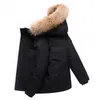 Män kvinnor designer real wlf päls jackor gås down jacka kappa vinter utomhus kallsäker förtjockad varm streckdräkt kanadensisk jacka