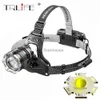 Head Lamps High Power XHP70 RECHARGEABLE LED Strålkastare 4 Core Torch Zoom USB Handlantern för campingfiske utomhus nödanvändning HKD230922