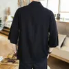 Roupas étnicas Homens Japoneses Cardigan Kimono Tradicional Algodão Linho Samurai Streetwear Yukata Masculino Haori Mens Oversize Shirt305Y