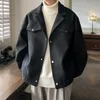 メンズウールのブレンド冬のウールのコートの肥厚男性温かいファッションカジュアルな濃厚なジャケット韓国のルーズショートメンズオーバーコートM3XL 230921