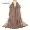 Foulards Simple mousseline de soie Hijab couleur unie foulard Vintage châle coupe-vent bandeau Turban crème solaire voyage serviette de plage 230921