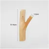 Hooks Rails 1Pc Handcraft Natural Wood Tree Branch Wall Hook Decorative Wooden Coat Mounted Self-Adhesive Sticker Hooks1 Drop Deliv Otejp